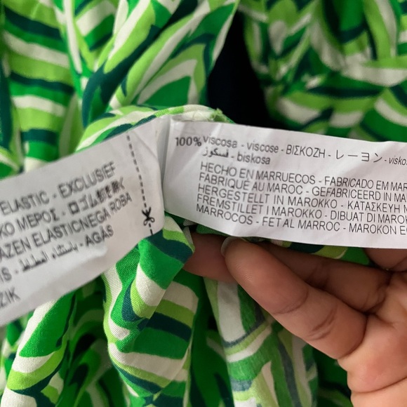 Zara green geometric pattern dress XS - Picture 7 of 7